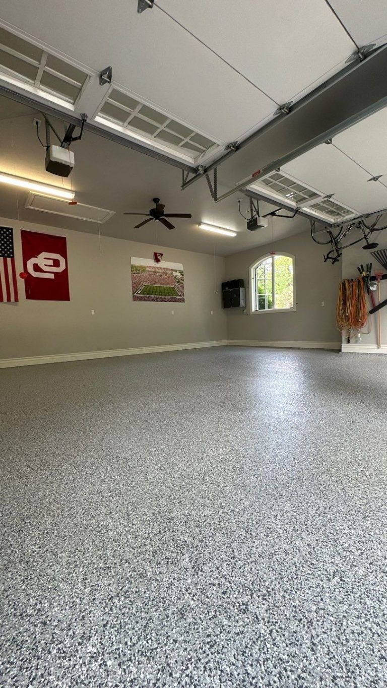 Concrete coating on entryway and steps