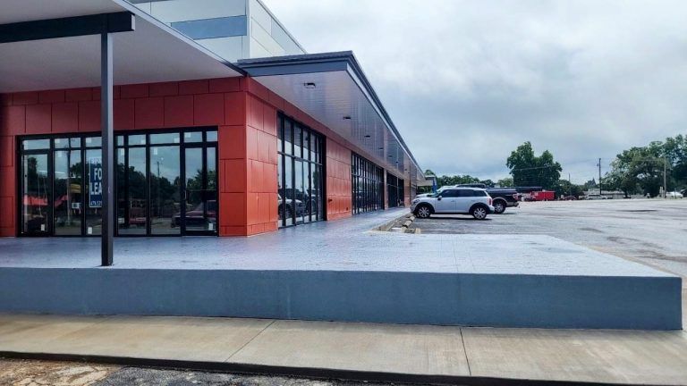 Large commercial concrete coating installation