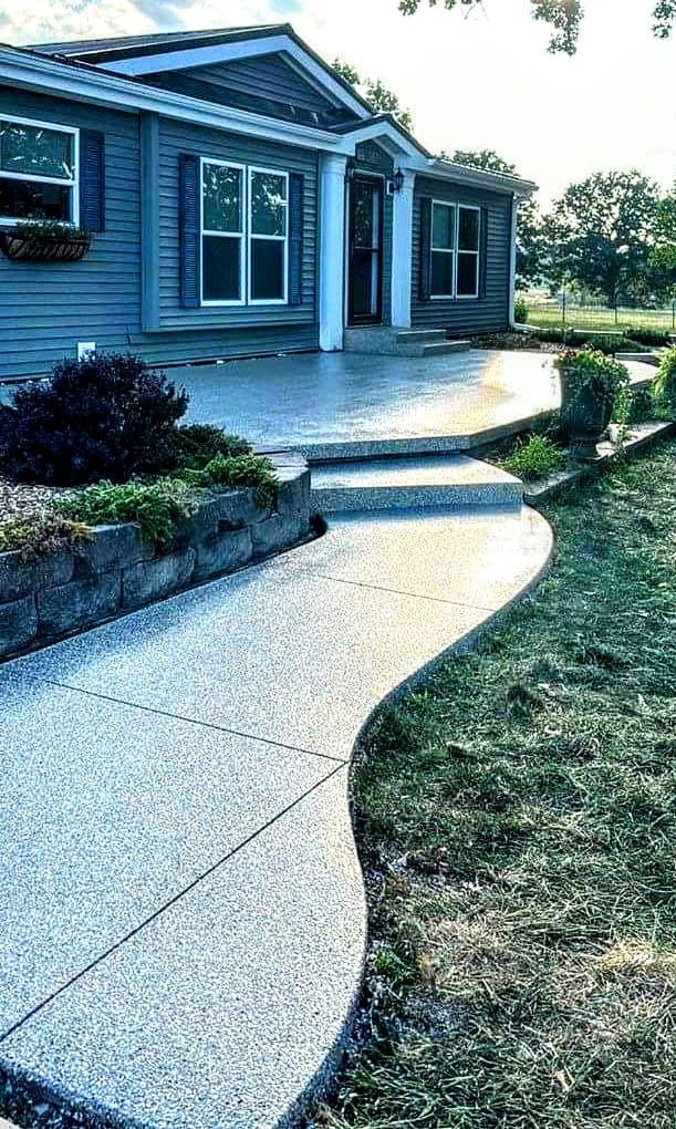 Polyaspartic topcoat over decorative chip garage floor